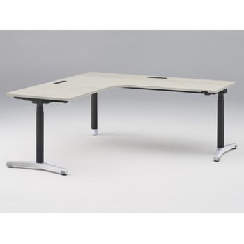 トイロ 90度オペレーションデスク 昇降スイッチタイプ アルミミラー脚 W1800×D1800<配送時組立サービス付> - イトーキ