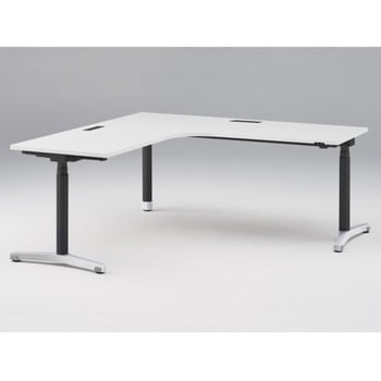 トイロ 90度オペレーションデスク 昇降スイッチタイプ アルミミラー脚 W1800×D1800<配送時組立サービス付> - イトーキ