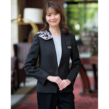 ノーカラージャケット レディース オフィス 事務服 サーヴォ(旧:サンペックスイスト)