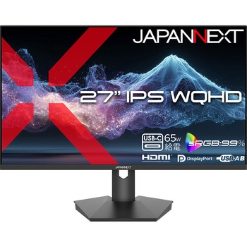 液晶ディスプレイ 27型/2560×1440/HDMI×1、DP×1、USB-C×1/ブラック/スピーカー有/2年保証 JAPANNEXT