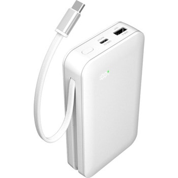 PD67W 準固体モバイルバッテリー 15000 C2+A ホワイト 多摩電子
