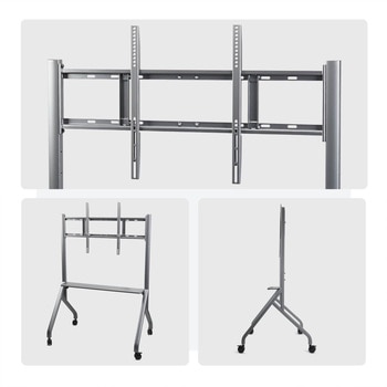 移動式テレビスタンド/イーゼル型/最大100インチ/耐荷重100kg/高さ調整可能/7.5cmキャスター付きTVスタンド/業務用大型テレビ台 StarTech.com