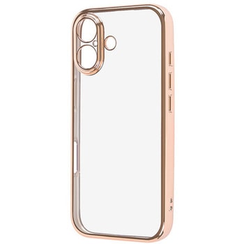 iPhone 17 ソフトケース 精密設計 フレームメッキ/ピンクゴールド レイ・アウト