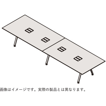アフィーノ ミーティングテーブル 角型 配線カバー付 連結スタンダード・木製脚 W3200<配送時組立サービス付> イトーキ