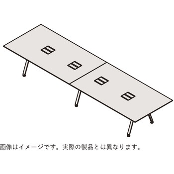 アフィーノ ミーティングテーブル 角型 配線ユニット付 連結スタンダード・木製脚 W3200<配送時組立サービス付> イトーキ