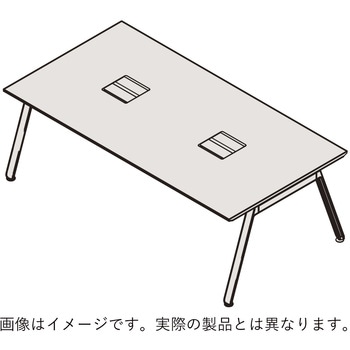 アフィーノ ミーティングテーブル 角型 配線ユニット付 木製脚 W1800×D900<配送時組立サービス付> イトーキ