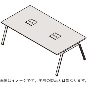 アフィーノ ミーティングテーブル 角型 配線ユニット付 木製脚 W1800×D900<配送時組立サービス付> イトーキ