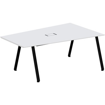 アフィーノ ミーティングテーブル 台形型 配線カバー付 連結ワイヤリング・アルミ塗装脚 W1800<配送時組立サービス付> イトーキ