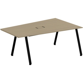 アフィーノ ミーティングテーブル 台形型 配線カバー付 連結ワイヤリング・アルミ塗装脚 W1800<配送時組立サービス付> イトーキ