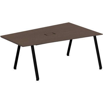 アフィーノ ミーティングテーブル 台形型 配線カバー付 連結ワイヤリング・アルミ塗装脚 W1800<配送時組立サービス付> イトーキ