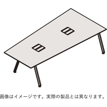 アフィーノ ミーティングテーブル 台形型 連結ワイヤリング・木製脚 W1800<配送時組立サービス付> イトーキ
