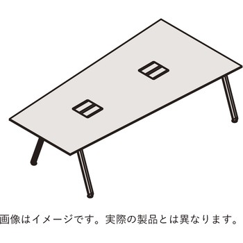 アフィーノ ミーティングテーブル 台形型 配線ユニット付 連結ワイヤリング・木製脚 W1800<配送時組立サービス付> イトーキ