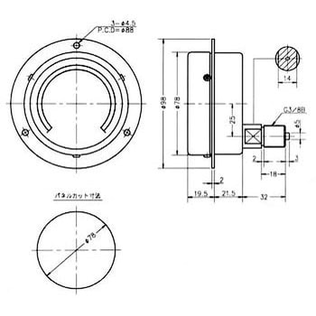 一般型圧力計 DU 3/8 75×1MPa(ウメコミ) 第一計器 汎用圧力計 【通販