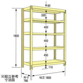 中量ラック300kg(中量3Mタイプ) 瀬戸内スチール(旧原田鋼業) 軽・中量