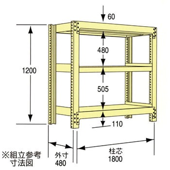 中量ラック300kg(中量3Mタイプ) 瀬戸内スチール(原田鋼業)