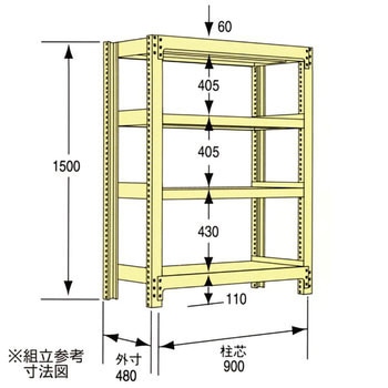 中量ラック300kg(中量3Mタイプ) 瀬戸内スチール(原田鋼業)