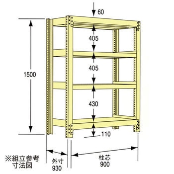 中量ラック300kg(中量3Mタイプ) 瀬戸内スチール(旧:原田鋼業)