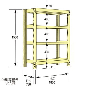 中量ラック300kg(中量3Mタイプ) 瀬戸内スチール(原田鋼業)
