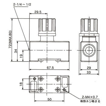 スピードコントローラー残圧排気弁付 SMC