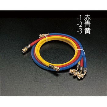 100cm[R410a] チャージングホース[赤] エスコ
