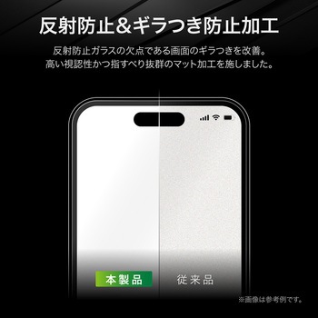 iPhone 16/iPhone 15 ガラスフィルム「GLASS PREMIUM FILM Lite」 反射防止 LEPLUS NEXT