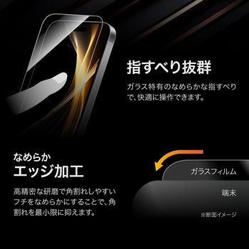 iPhone 16/iPhone 15 ガラスフィルム「GLASS PREMIUM FILM」2枚入り 超透明 LEPLUS NEXT