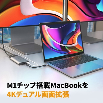 HyperDrive デュアル4K HDMIアダプタ for M1/M2/M3 MacBook HYPER