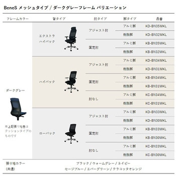 BeneS メッシュタイプ ダークグレーフレーム ハイバック プラス(家具)