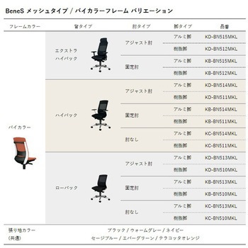 BeneS メッシュタイプ バイカラーフレーム エクストラハイバック プラス(家具)