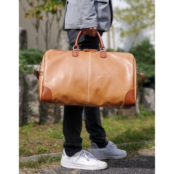 白化合皮ボストン(50cm) 平野鞄