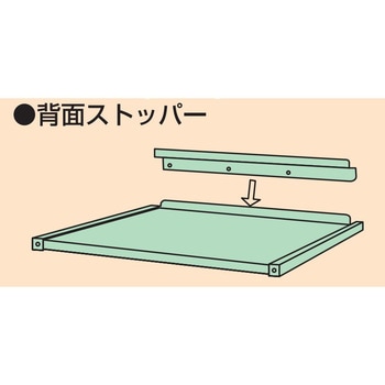 中量スライドラック オプション背面ストッパー サカエ