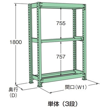 タイヤラック(200kg/段/単体/H1800mm/3段) サカエ