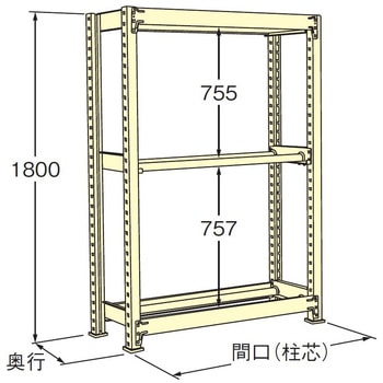 タイヤラック(200kg/段/単体/H1800mm/3段) サカエ