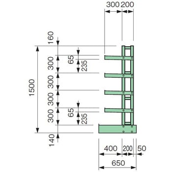 バーラック中量型(300kg/段タイプ/2連1基) サカエ