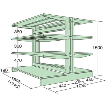 キャンチラック中量型(250kg/段/単体) サカエ