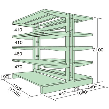 キャンチラック中量型(250kg/段/単体) サカエ