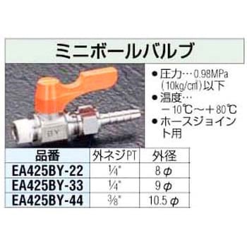 EA425BY-22 PT1/4インチx 8.0mmdミニボールバルブ エスコ レバー式