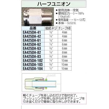 4mmx1/8インチ ハーフユニオン エスコ