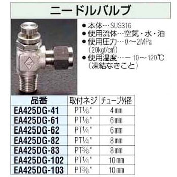 10mmx3/8インチ ニードルバルブ エスコ