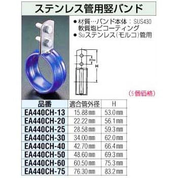 EA440CH-20 22.22mm ステンレス管堅バンド エスコ 呼び径3/4 - 【通販