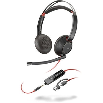 Poly Blackwire 5220 Stereo USB-C Headset +3.5mm Plug +USB-C/A Adapter HP(日本ヒューレット・パッカード)