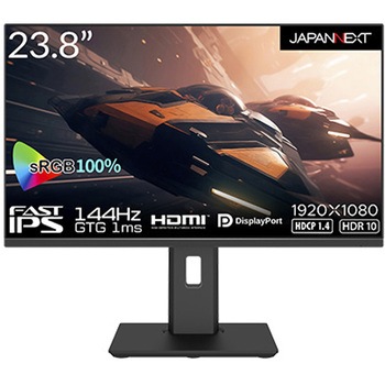 ゲーミング液晶ディスプレイ/23.8型/1920×1080/HDMI×2、DP×2/ブラック/スピーカー：無/1年保証 JAPANNEXT