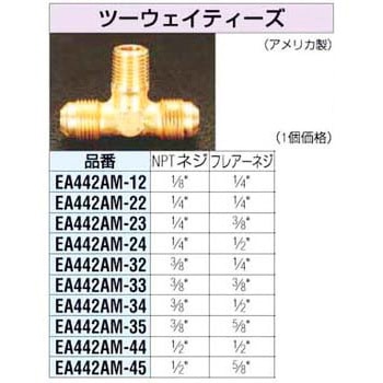 NPT1/4xF1/4インチxF1/4インチ ツーウェイ ティーズ エスコ