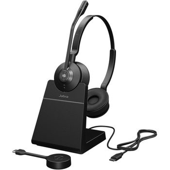 Jabra コンタクトセンター用無線ヘッドセット DECT USB-C 両耳 充電スタンド付 MS認定「Jabra Engage 55 SE Stereo Link400c MS Stand」 GNオーディオ