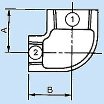 1インチ x1/2インチ PT異径エルボ エスコ