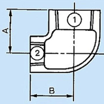 1インチ x3/4インチ PT異径エルボ エスコ
