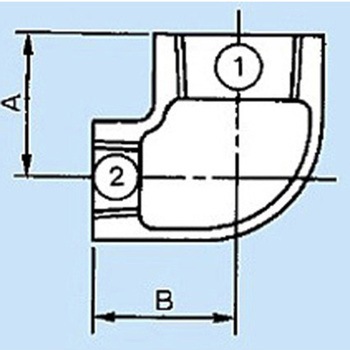 2インチ x1・1/4インチ PT異径エルボ エスコ