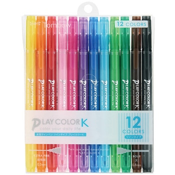 水性サインペンPK12色パック トンボ鉛筆