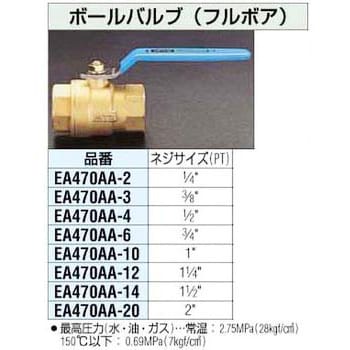 バルブ エスコ Rc1・1/2ボールバルブ(フルボア) EA470AA-14-