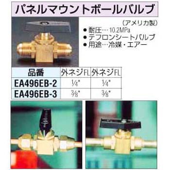 EA496EB-3 3/8インチ パネルマウントボールバルブ 1個 エスコ 【通販